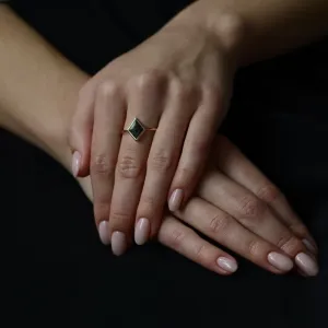 Unique engagement ring with salt and pepper diamond ERISIA Thumbnail