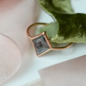 Unique engagement ring with salt and pepper diamond ERISIA Thumbnail