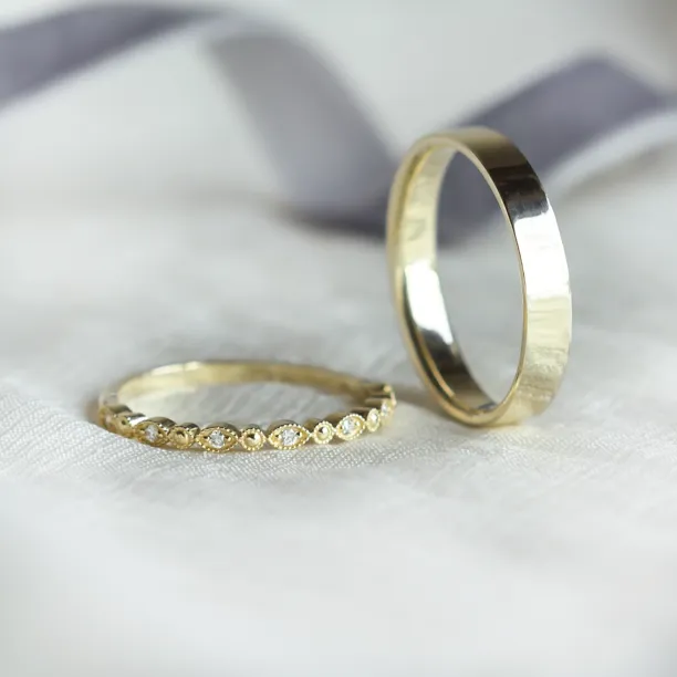 Elegant diamond wedding rings HONEY Image