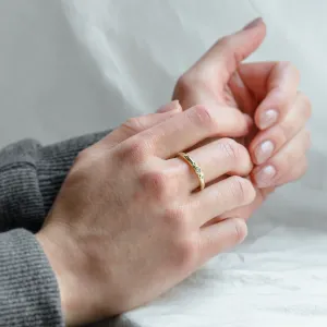 Engagement ring with a diamond and massive hoop JUNE Thumbnail