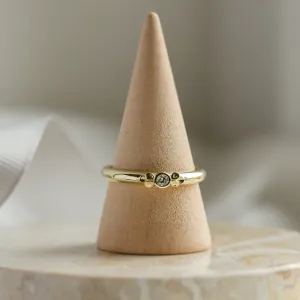 Engagement ring with a diamond and massive hoop JUNE Thumbnail