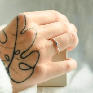 Minimalist engagement ring with diamonds JUDY Thumbnail