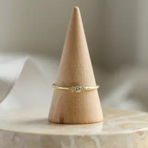 Minimalist engagement ring with diamonds JUDY Thumbnail