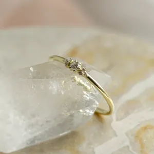 Minimalist engagement ring with diamonds JUDY Thumbnail