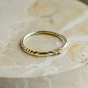 Minimalist engagement ring with diamonds JUDY Thumbnail