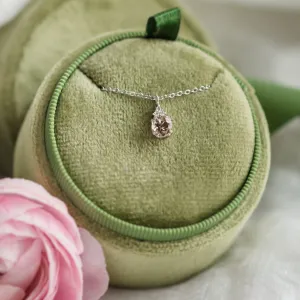 Delicate gold necklace with morganite and side diamonds FEMINA Thumbnail