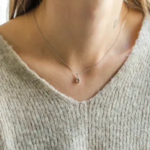 Delicate gold necklace with morganite and side diamonds FEMINA Thumbnail