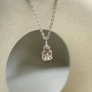 Delicate gold necklace with morganite and side diamonds FEMINA Thumbnail
