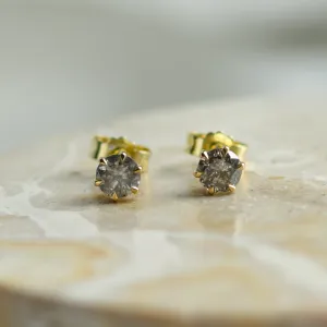 Minimalist earrings with salt and pepper diamonds PARKER Thumbnail