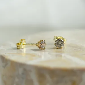 Minimalist earrings with salt and pepper diamonds PARKER Thumbnail