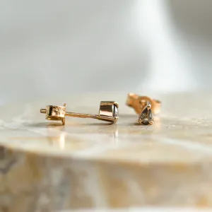Minimalist gold earrings with pear salt and pepper diamonds NADINE Thumbnail