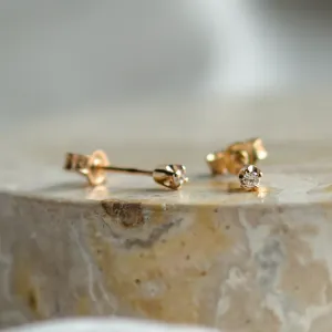 Minimalist earrings with diamonds AYA Thumbnail