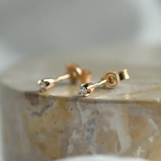 Minimalist earrings with diamonds AYA Image