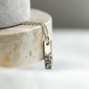 Unusual pendant with perforation and moss agate LIVE Thumbnail