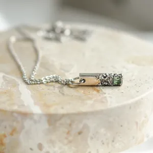 Unusual pendant with perforation and moss agate LIVE Thumbnail