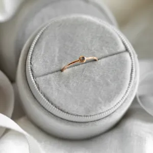 Minimalist engagement ring with salt and pepper diamond in bezel style FLAIR Thumbnail