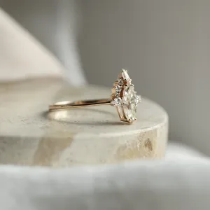 Luxury engagement ring with marquise moissanite and side moissanites ANNIE Thumbnail