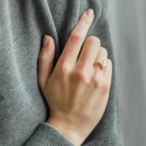 Luxury engagement ring with marquise moissanite and side moissanites ANNIE Thumbnail