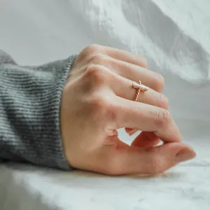 Beaded ball engagement ring with baguette moissanite ECLA Thumbnail