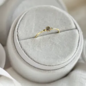 Minimalist engagement ring with salt and pepper diamonds TROIS Thumbnail