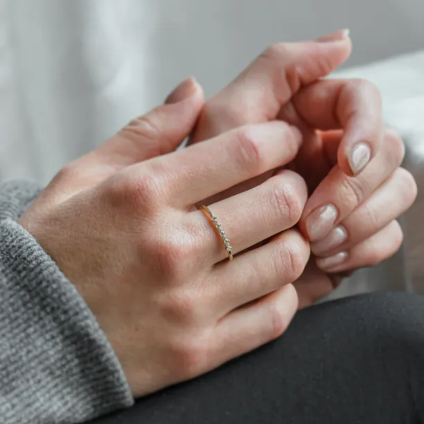 Minimalist ring with diamonds DIADEM Image