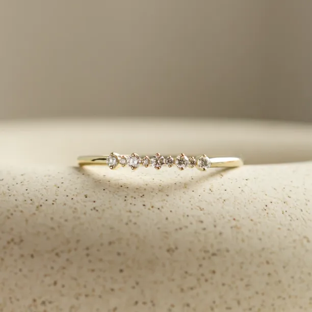 Minimalist ring with diamonds DIADEM Image