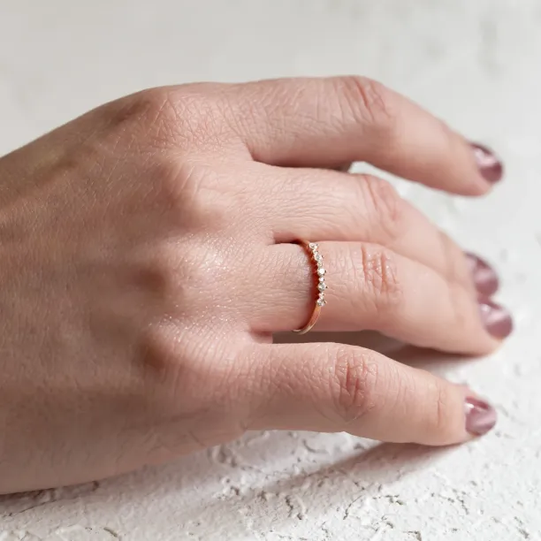 Minimalist ring with diamonds DIADEM Image