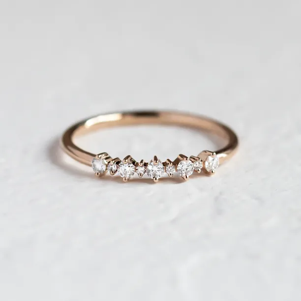 Minimalist ring with diamonds DIADEM Image