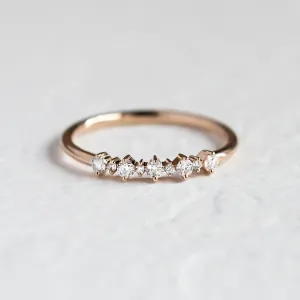 Minimalist ring with diamonds DIADEM Thumbnail