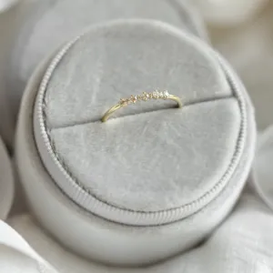 Minimalist ring with diamonds DIADEM Thumbnail