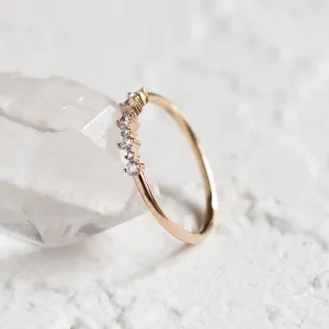 Minimalist ring with diamonds DIADEM Thumbnail