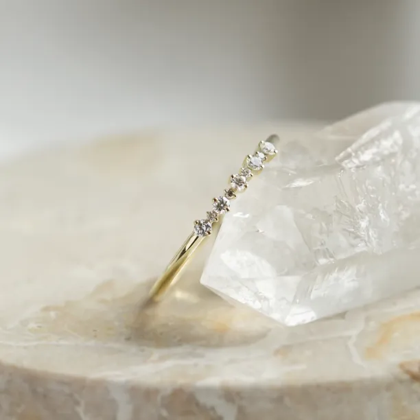 Minimalist ring with diamonds DIADEM Image