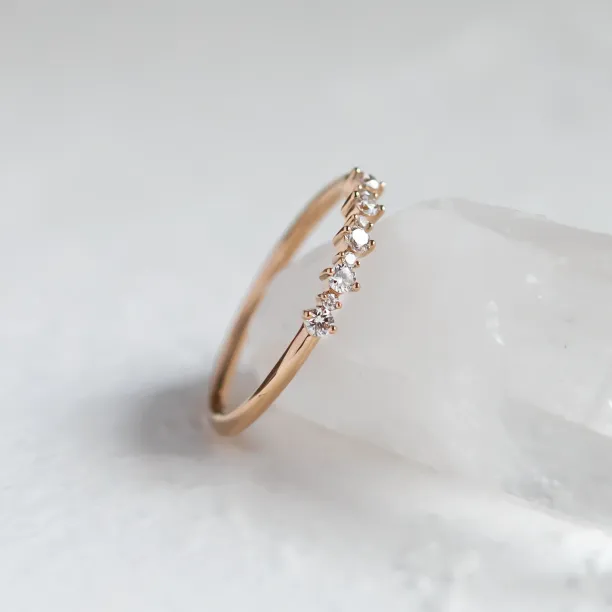 Minimalist ring with diamonds DIADEM Image