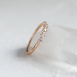 Minimalist ring with diamonds DIADEM Thumbnail