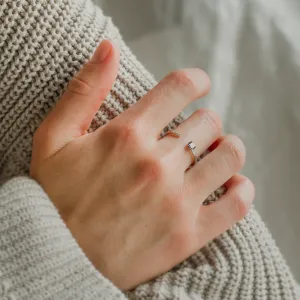 Open ring with salt and pepper diamond and classic diamonds BRAIDY Thumbnail