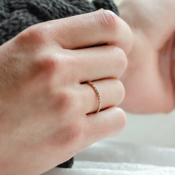 Gold eternity ring with salt and pepper diamonds DOROTHY Image