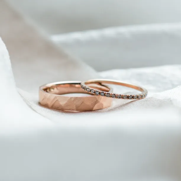 Combined unusual wedding rings ALEX Image