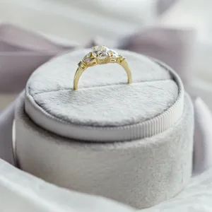 Gold vintage ring with moissanity GEMMA Thumbnail