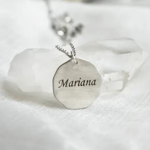 Matte personalized necklace with name TESORO