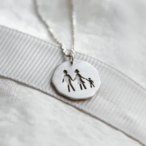 Engraved necklace with family motive FRANCIS Thumbnail