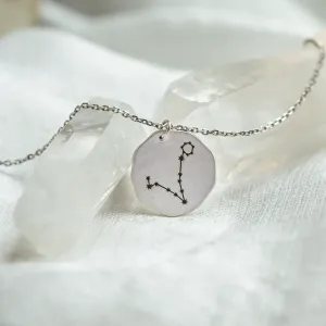 Gold necklace with engraving of the zodiac constellation STELLARIS Thumbnail