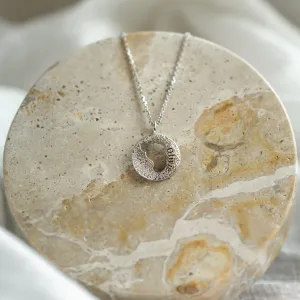 Gold necklace with unusual surface and baby foot trace LEE Thumbnail