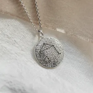 Gold necklace with zodiac sign and unusual surface NALA Thumbnail