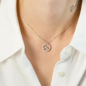 Matte gold necklace with mountain motive LIVIGNO