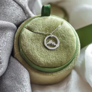 Matte gold necklace with mountain motive LIVIGNO Thumbnail