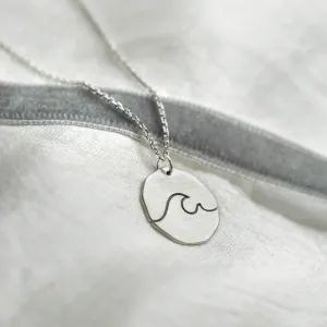 Matte gold necklace with wave ATLANTIC Thumbnail