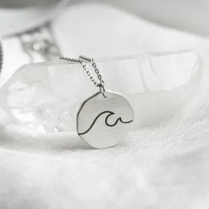 Matte gold necklace with wave ATLANTIC