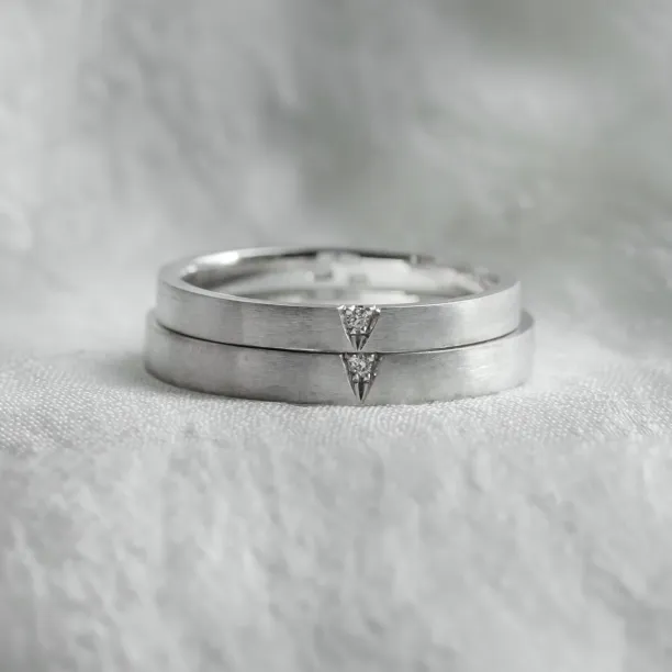 Matte diamond wedding rings LUCA Image