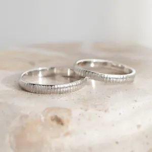 Unusual wedding rings with finely hammered surface LAILA Thumbnail