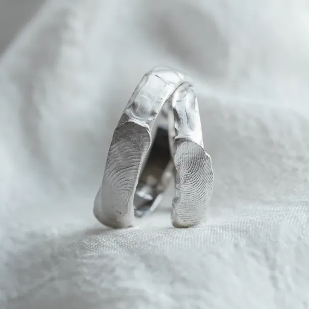 Unusual wedding rings with fingerprints ZANE Image